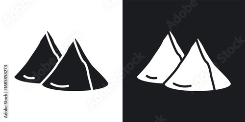 Samosa icons vectors in solid black and white style