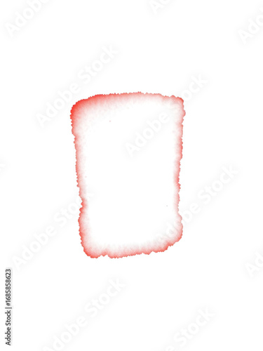 Red spray stain in shape line, doodle icon isolated on white, clipping