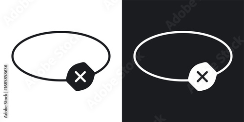 Pirate eye patch icons vectors in solid black and white style