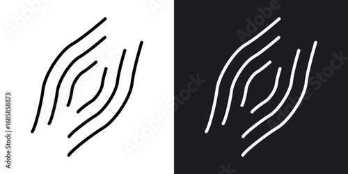 Muscle fiber icons vectors in solid black and white style