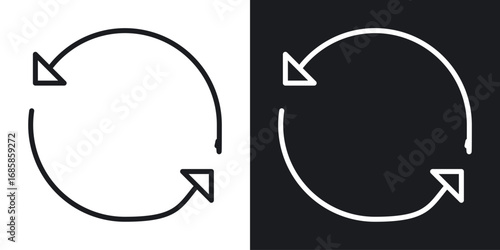 Iteration icons vectors in solid black and white style