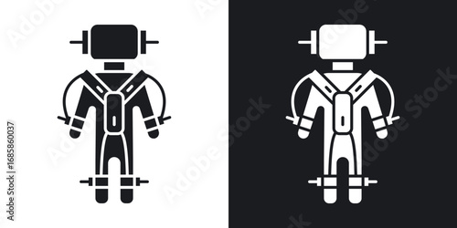 Exoskeleton icons vectors in solid black and white style