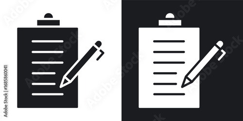 Enrollment icons vectors in solid black and white style