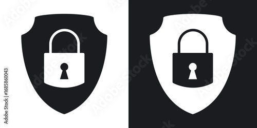 Encryption icons vectors in solid black and white style