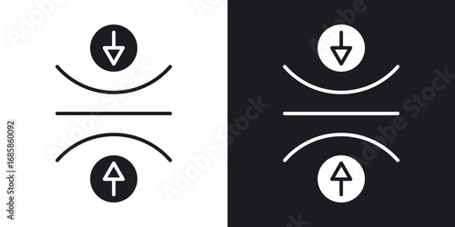 Elasticity icons vectors in solid black and white style