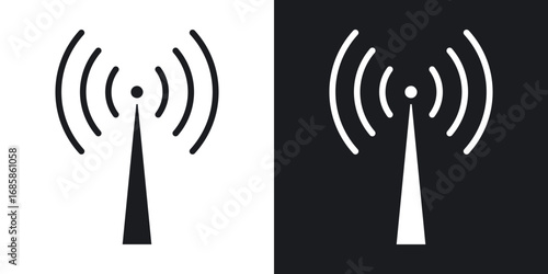 Cellular icons vectors in solid black and white style