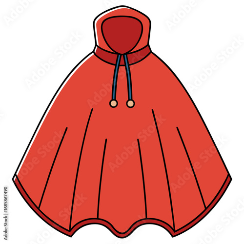 Rain Poncho Vector Illustration | Waterproof Coat Flat Design	