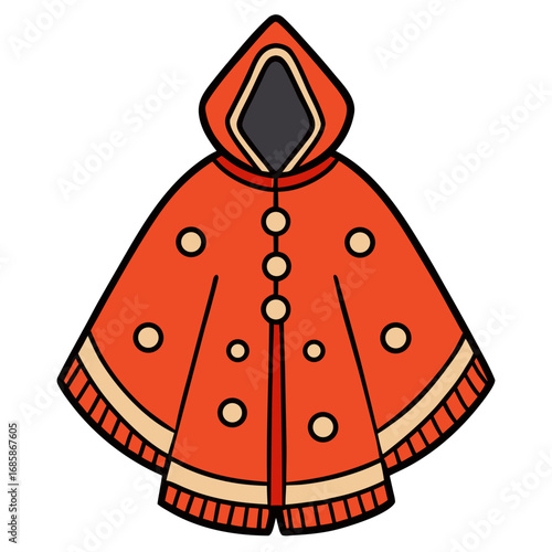 Rain Poncho Vector Illustration | Waterproof Coat Flat Design	