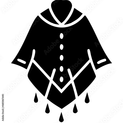 Rain Poncho Vector Illustration | Waterproof Coat Flat Design	