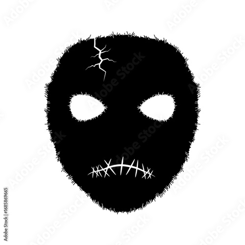 Illustration of a creepy mask, a symbol of fear and anonymity