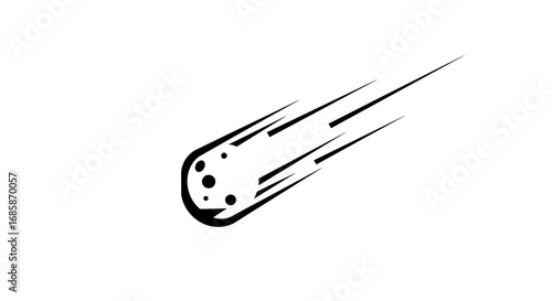 Dynamic silhouette of a shooting comet in motion