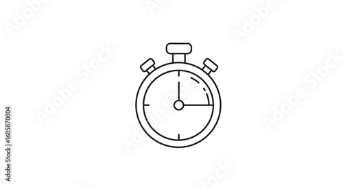 Minimalist stopwatch icon in modern linear style for timely designs