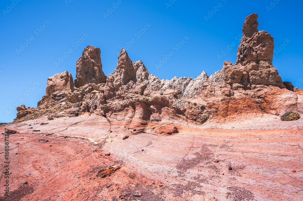 Fototapeta premium Volcanic Rock Formations at Teide National Park, Tenerife, Canary Islands, Spain