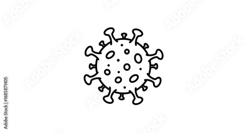 Simple outline of virus symbol with minimalist design elements
