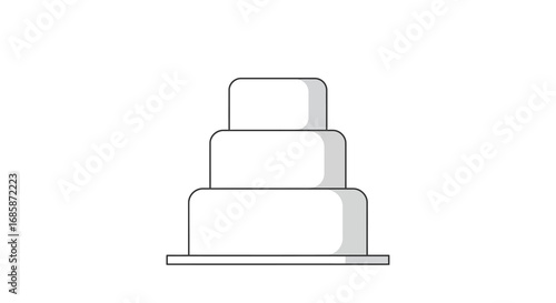 Three tier linear wedding cake with minimalist design