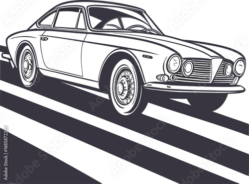 Vector illustration of a classic retro sports car, perfect for a modern design