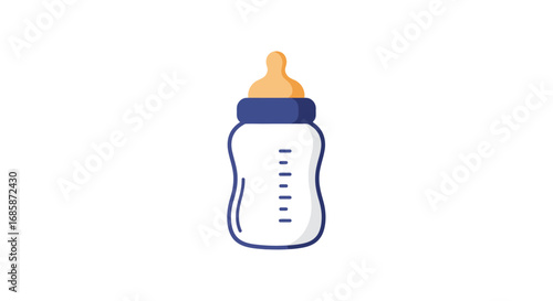 Colorful baby bottle design with modern flat style for parenting themes