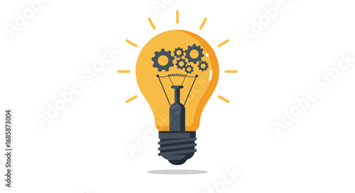 Creative light bulb design with gears symbolizing innovation and ideas