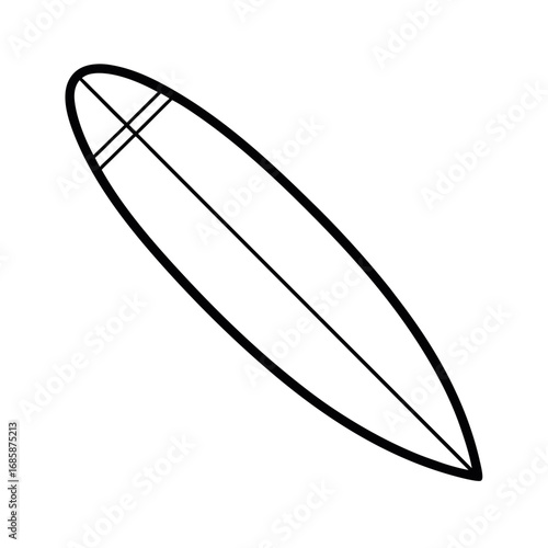 Paddleboard Outline on White Background