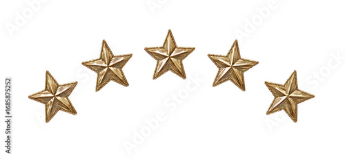 Five gold stars arranged in a curved arc