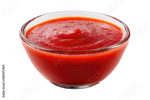 Red tomato sauce in a clear glass bowl (1)