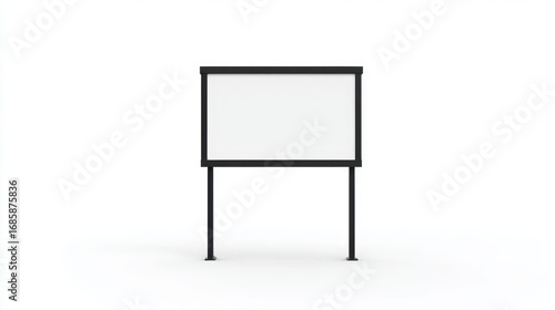 Blank rectangular billboard sign with black frame on white background.