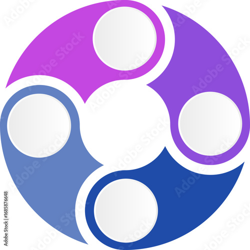 Overlapping circular elements of varying sizes in gradient colors forming a mixed composition.