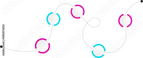 Curved gradient paths linking small circular nodes in an abstract flow configuration.
