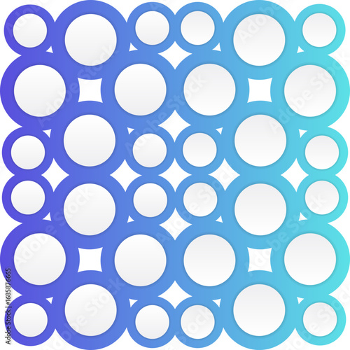 Dense arrangement of evenly distributed gradient circles forming a structured grid pattern.