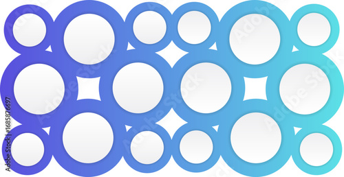 Arrangement of identical gradient circles positioned in a uniform grid pattern.