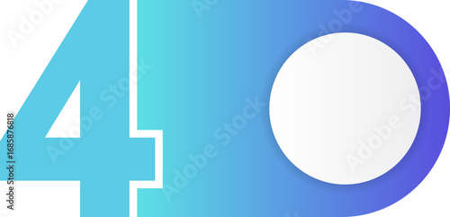 Gradient circular tag with a filled background and a bold number four.