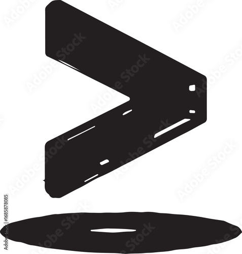 Greater sign drawn