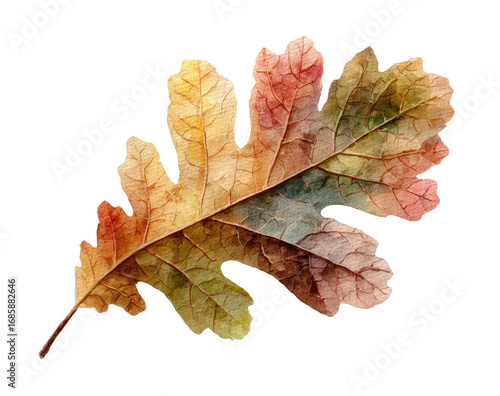 Close-up of a vibrant autumn oak leaf (1)