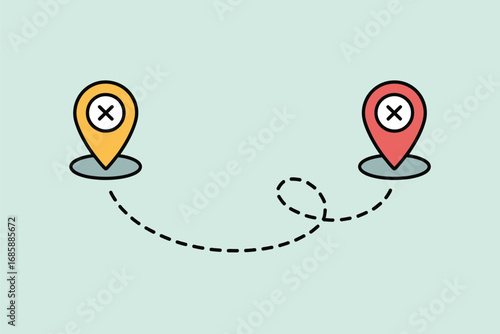 Route destination travel map location journey gps navigation direction path way trip