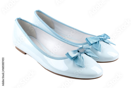 Elegant ballet flats in blue - fashion store product photography