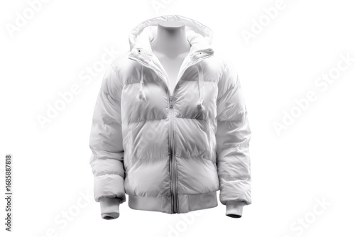 Winter fashion statement white puffer jacket studio apparel trendy
