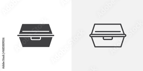 Lunch box icon set for ui designs on white background