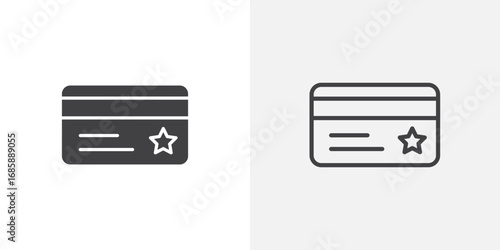 Loyalty card icon set for ui designs on white background