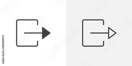 Logout icon set for ui designs on white background