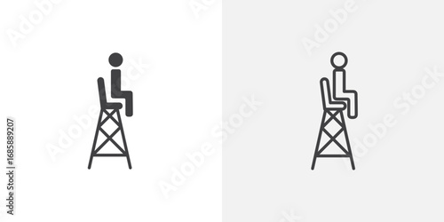Lifeguard icon set for ui designs on white background