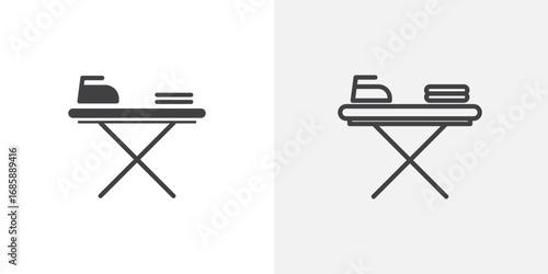 Iron board icon set for ui designs on white background