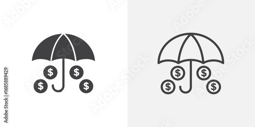 Investment insurance icon set for ui designs on white background