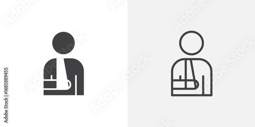 Injuries icon set for ui designs on white background