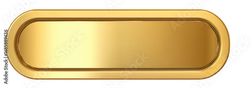 Gold-toned, oval-shaped, metallic plate