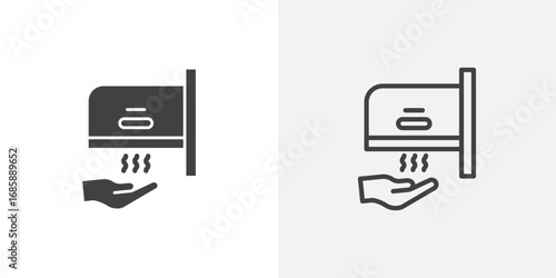 Hand dryer icon set for ui designs on white background