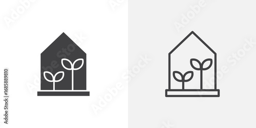 Greenhouse icon set for ui designs on white background