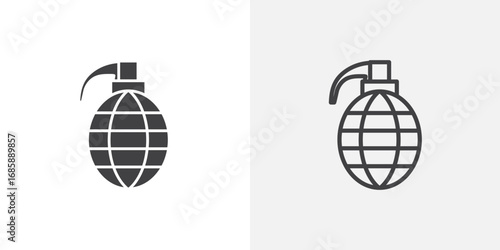 Granade icon set for ui designs on white background