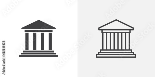 Government icon set for ui designs on white background