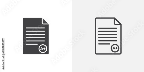 Grades icon set for ui designs on white background
