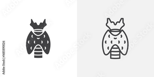 Thyroid gland icon set for ui designs on white background